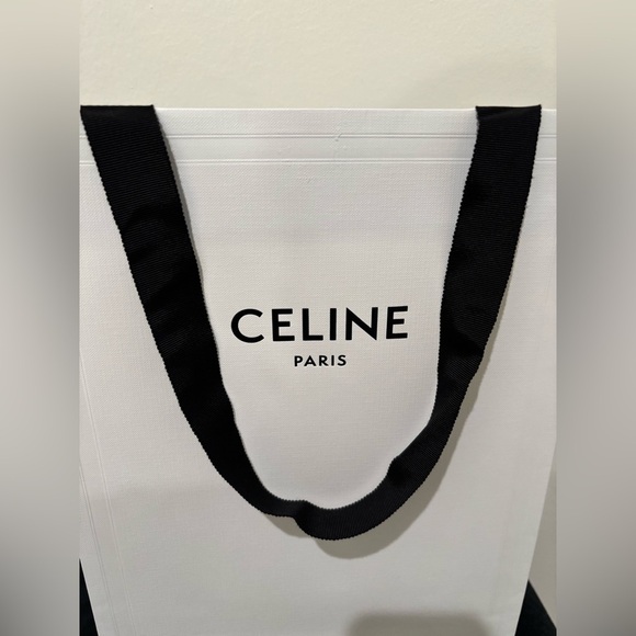 Celine Paris White Shopping bag with Black Straps - Picture 2 of 6